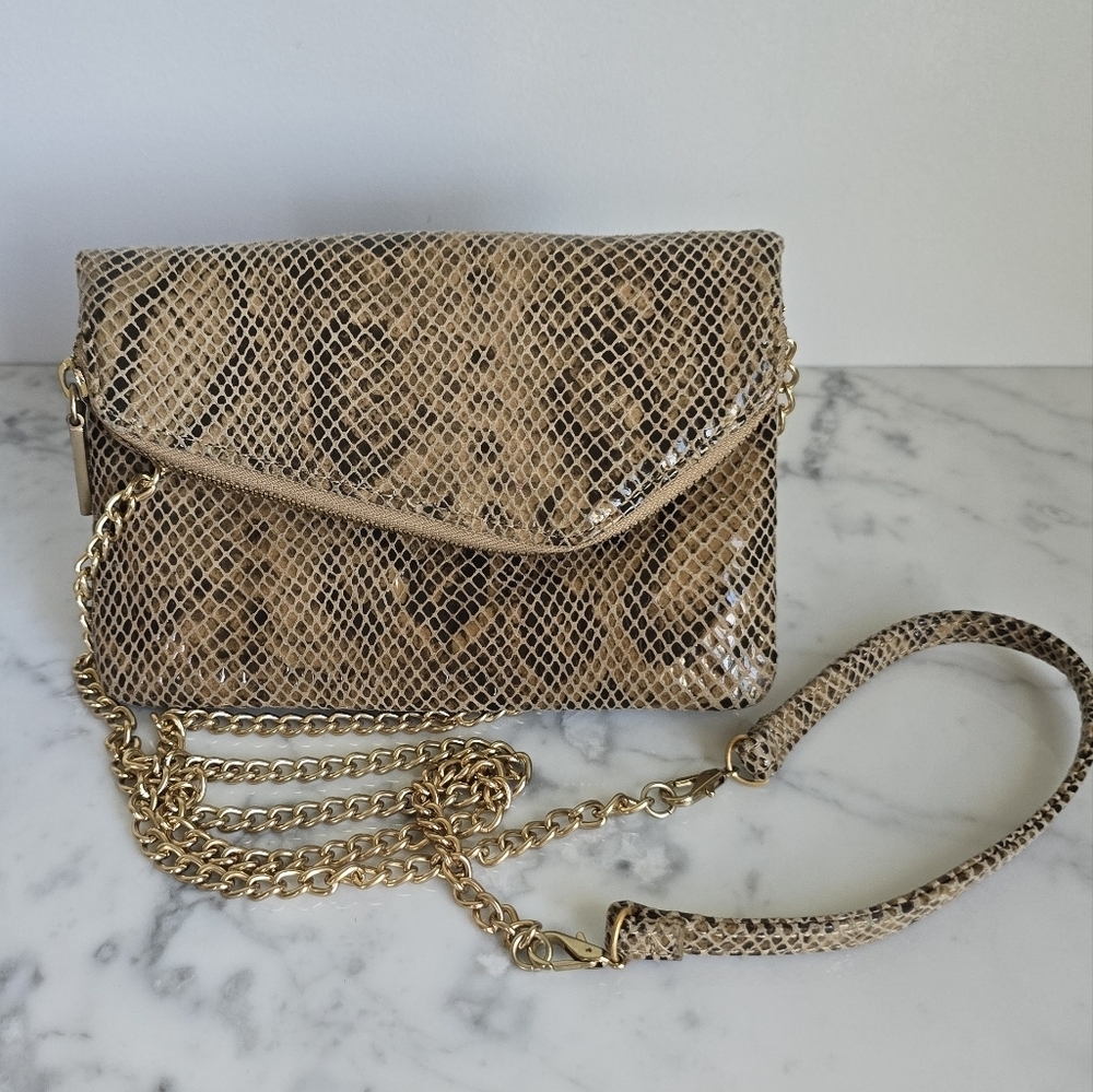 HOBO New Daria Leather Autumn Python Snakeskin Ch… - image 9